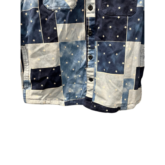 Fresh Prince Of Bel Air Shacket Long Sleeve Size Medium Men's Stars Blue Button - Picture 5 of 7